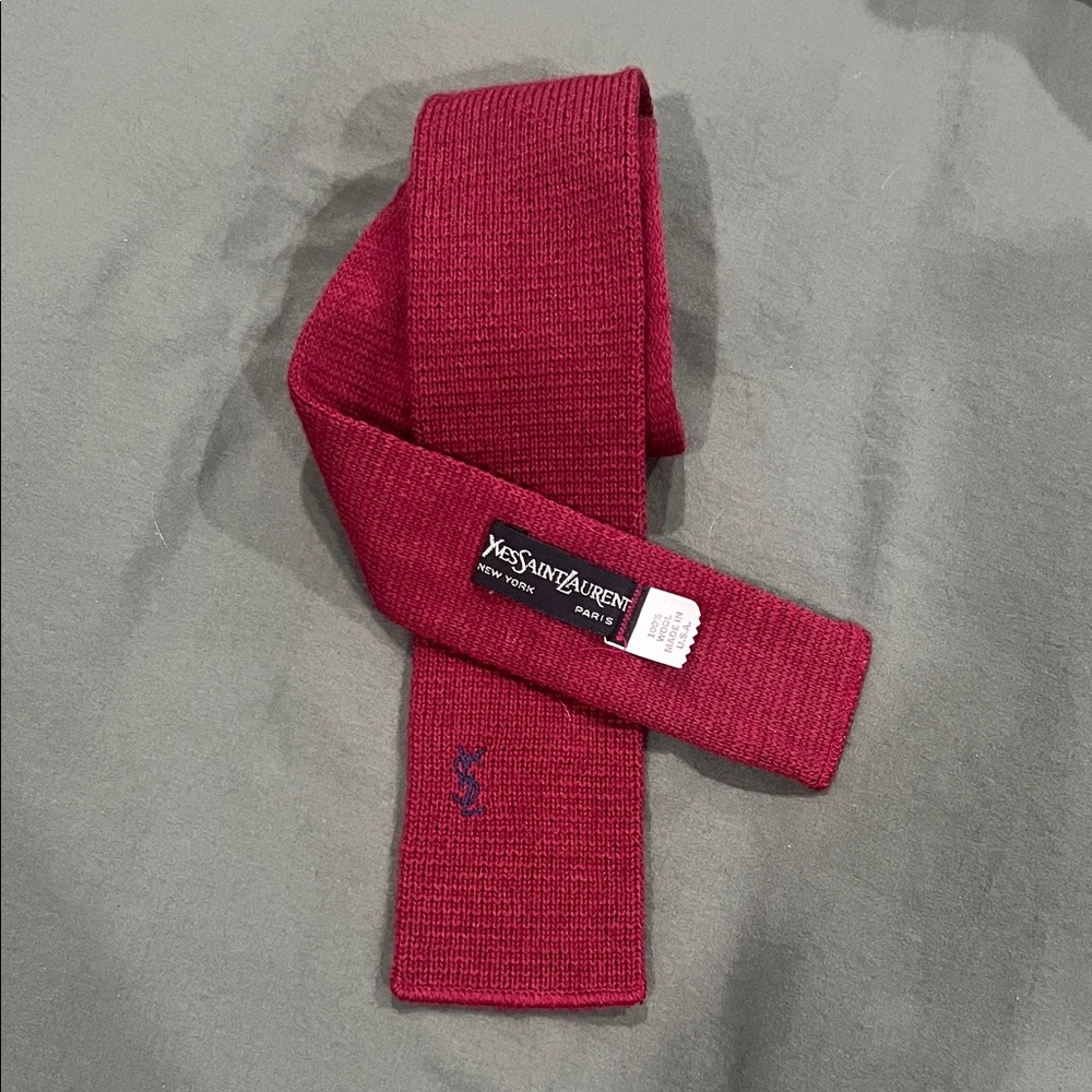 Yves Saint Laurent Burgundy Knit Tie